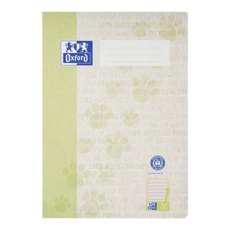 Oxford Recycling Schulheft A4, 16 Blatt, Lineatur 1, 90 g/m², Optik Paper®