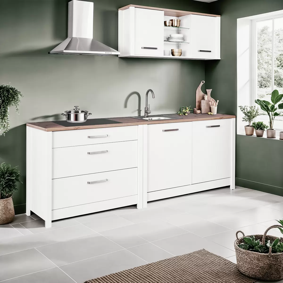 Unterschrank Sicilia Artisan Eiche,weiss