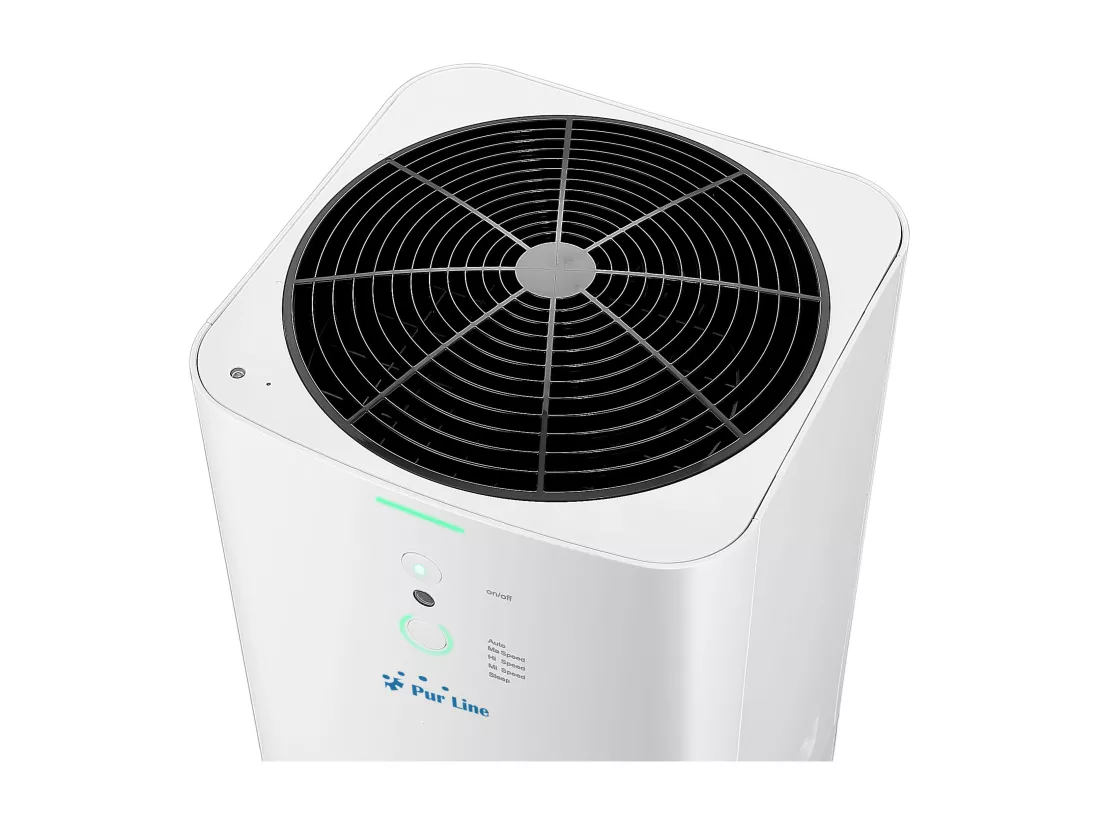 Purificateur d'air avec 2 filtres HEPA, PM2, ioniseur, écran tactile LED, 3 vitesses et mode AUTO pour 90m2.