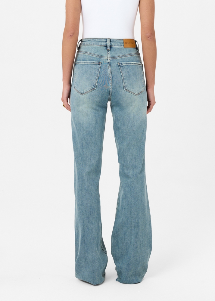 Straight leg stretch jeans smokey blauw