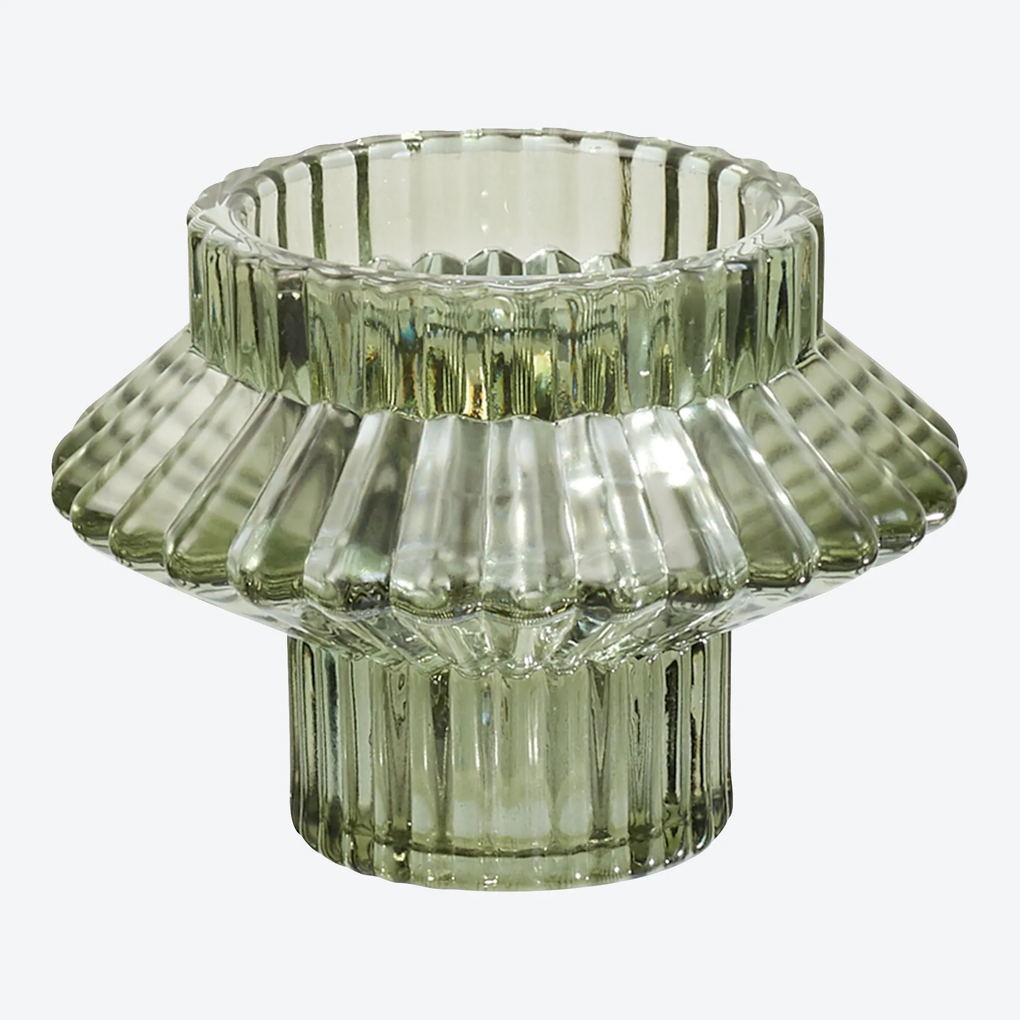 2-in-1-Kerzenhalter aus Glas, ca. 8x6cm
