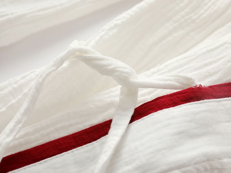 Finlies - Pyjamaset: 3/4-mouwen V-hals effen kimonotop + broek