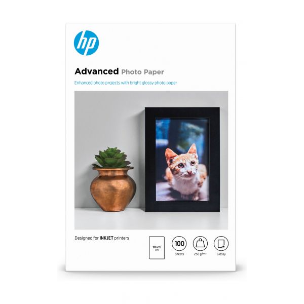 hp Papel de Fotografia Advanced Brilhante, 250 g/m2, 10 X 15 cm (101 X 152 mm), 100 Folhas - Q8692A