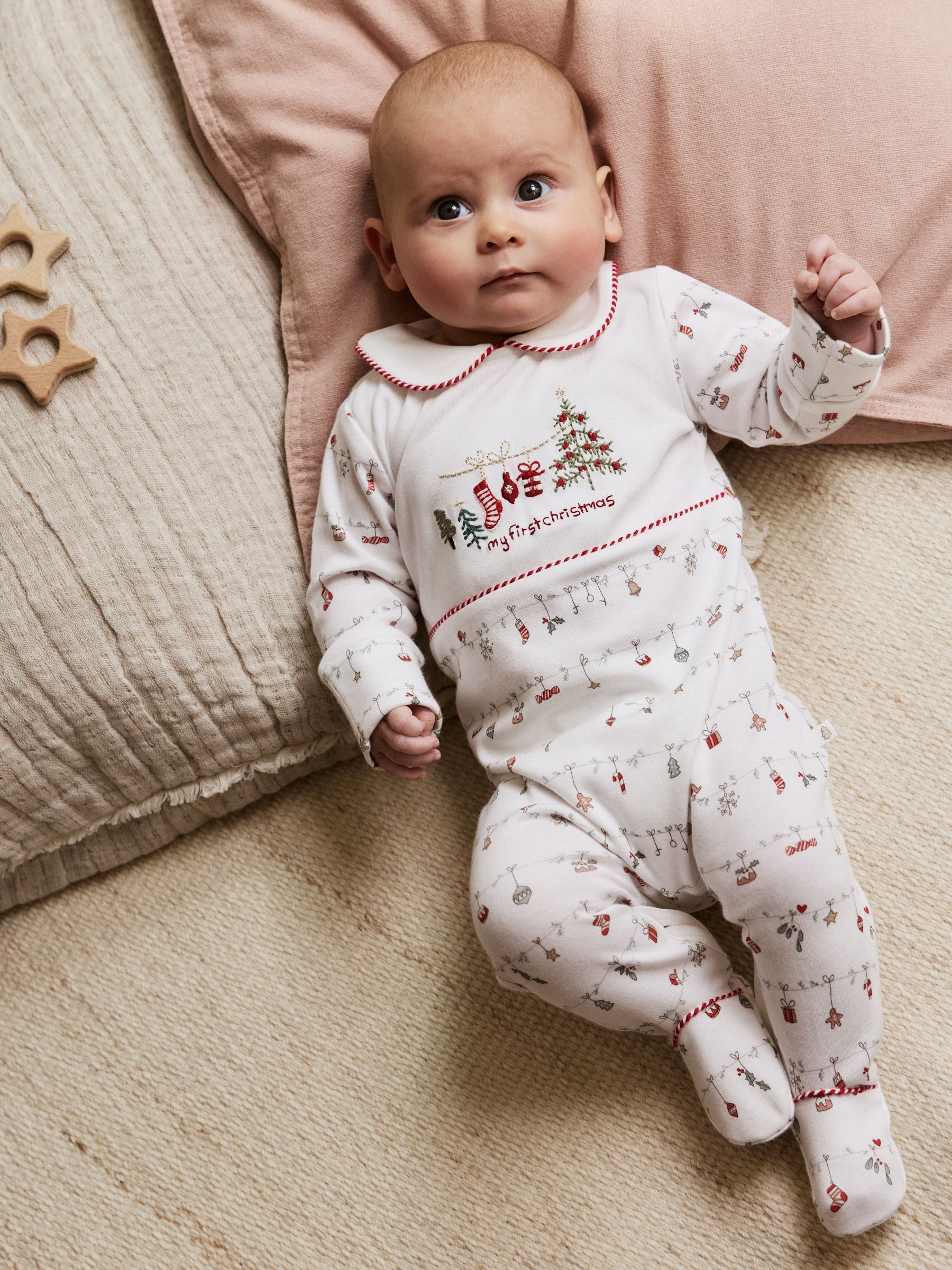 Wit - My First kerstbabypyjama (0-18mnd)