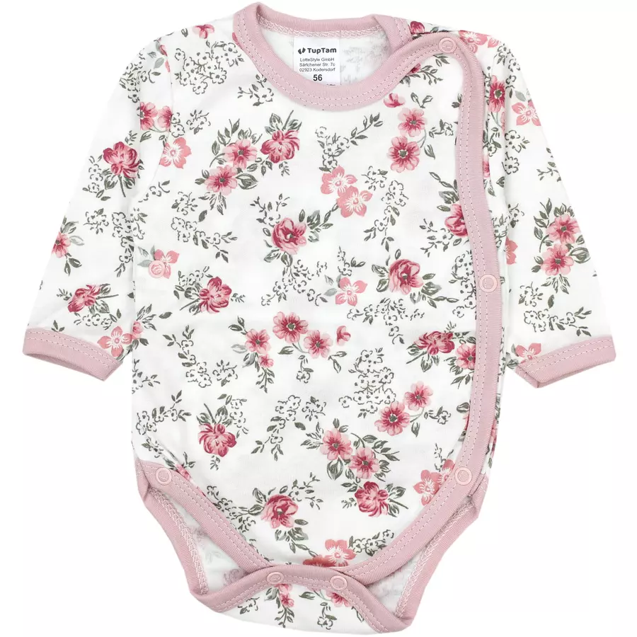 TupTam Baby Langarm Wickelbody im 5er Set pastellrosa