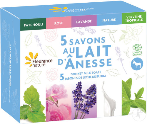 Fleurance Nature Coffret De 5 Savons Au Lait D'Ânesse Bio 5 Pièces