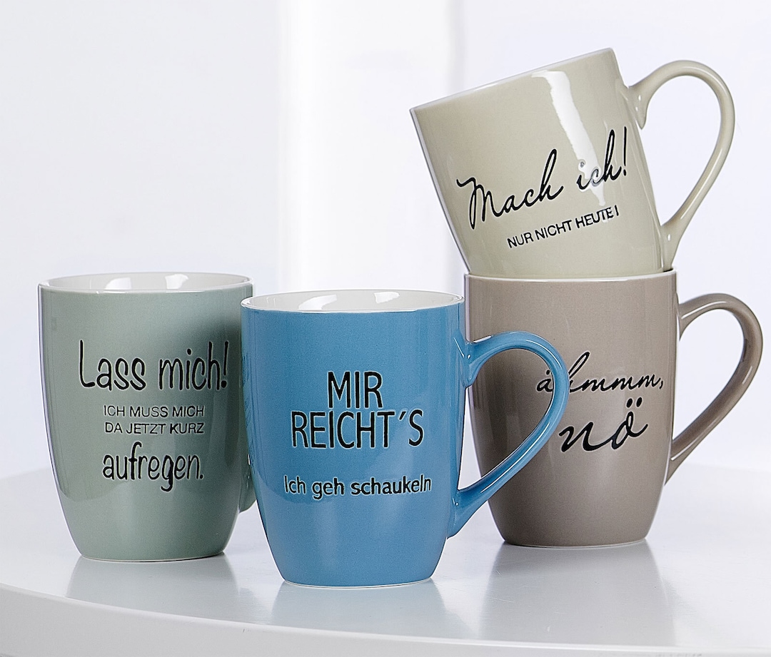 Ritzenhoff & Breker Kaffeebecher SPRÜCHE 4er Set mehrfarbig