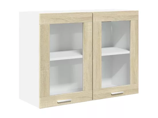 Armoire en verre suspendue Chêne sonoma 80x31x60 cm Aggloméré