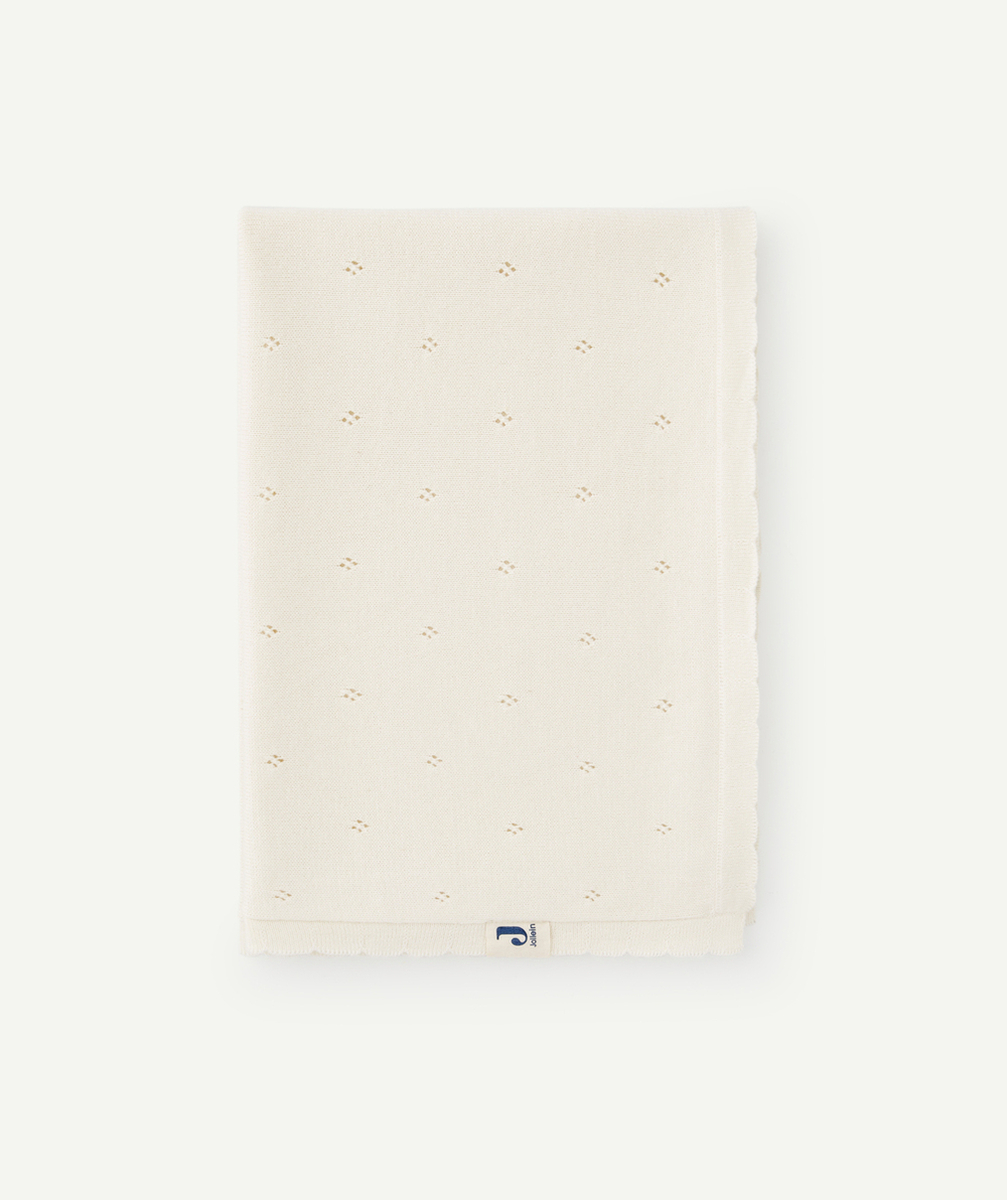 JOLLEINCOUVERTURE LIT BÉBÉ POINTELLE IVOIRE EN COTON BIO