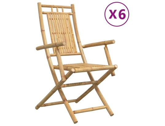 VIDAXL - Chaise pliante Chaises pliables de jardin lot de 6 53x66x99 cm bambou