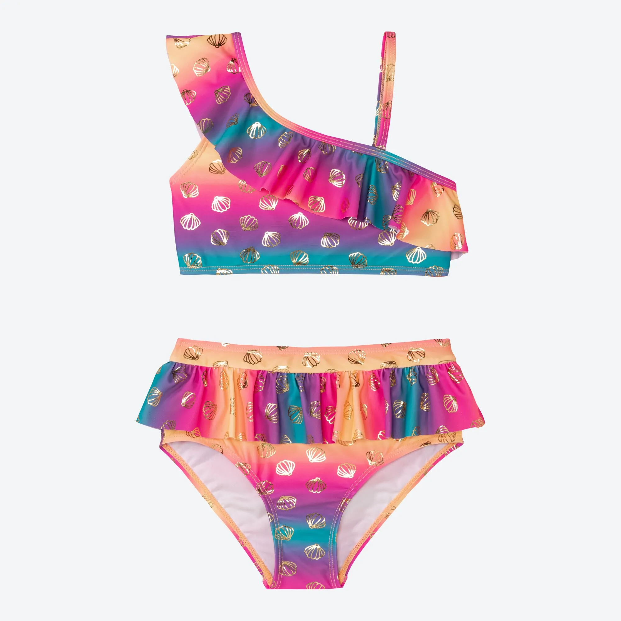 Kinder-Mädchen-Bikini-Set mit Volant, 2-teilig