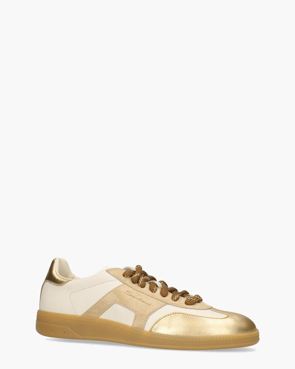 Santoni 61244 Wit/Beige/Goud Damessneakers