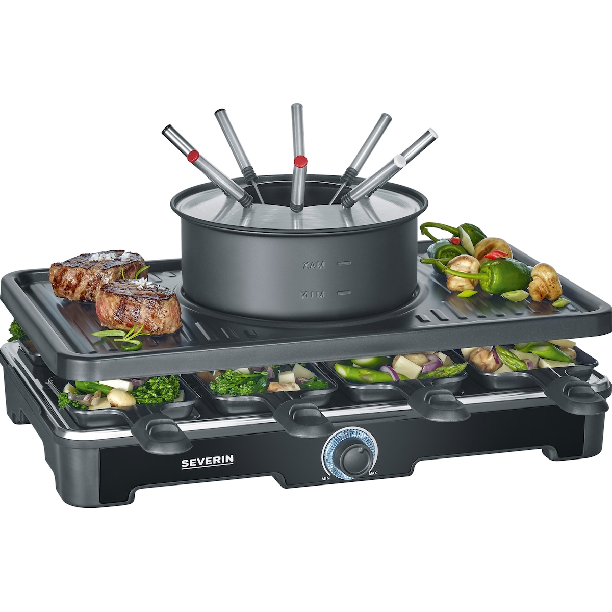 Severin raclette-fondue maskin RG 2347 (sort)