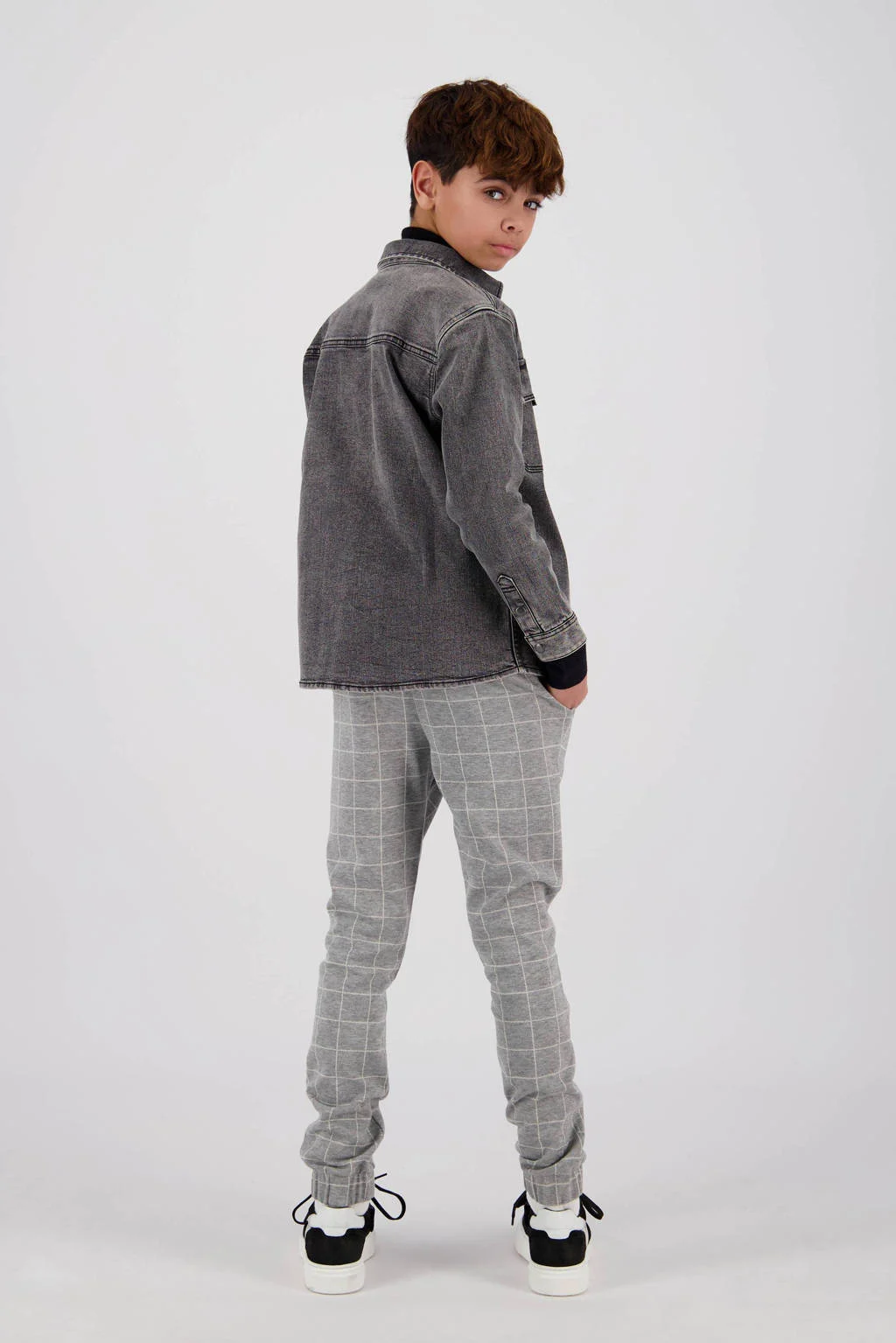 Vingino denim overshirt dark grey vintage