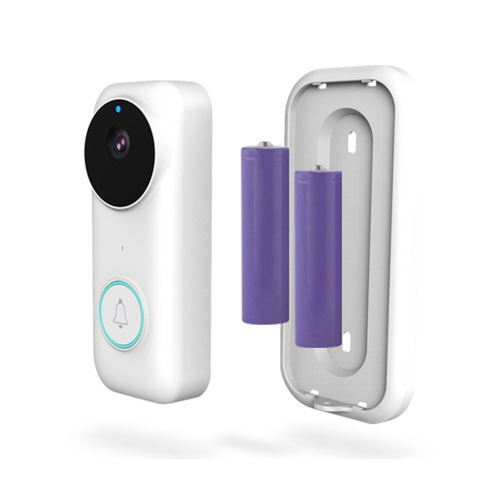 Drahtlose WiFi Video Türklingel Türsprechanlage Nachtsicht Funktion   Optischer Klingel für iOS/Android (IP65) - Weiss