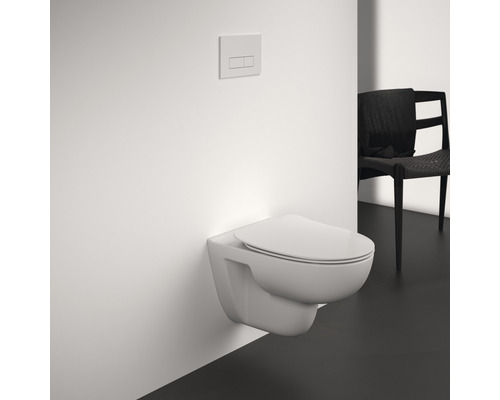 Ideal Standard wandclosetset i.life A, randloos, glanzend wit, met toiletzitting T467001