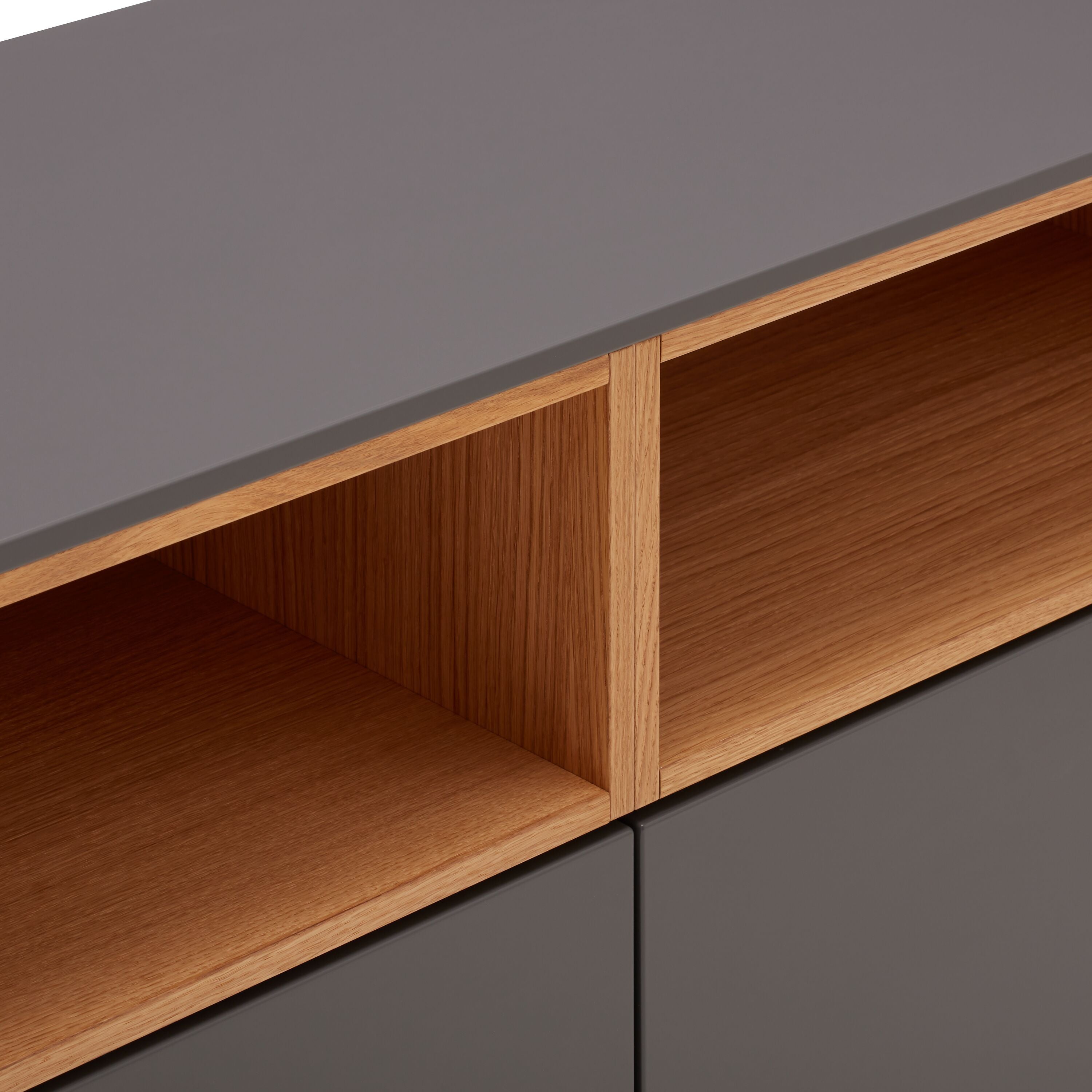 TILL Sideboard - Anthrazit/Eiche / B: 224.0 cm x T: 41.0 cm x H: 78.3 cm