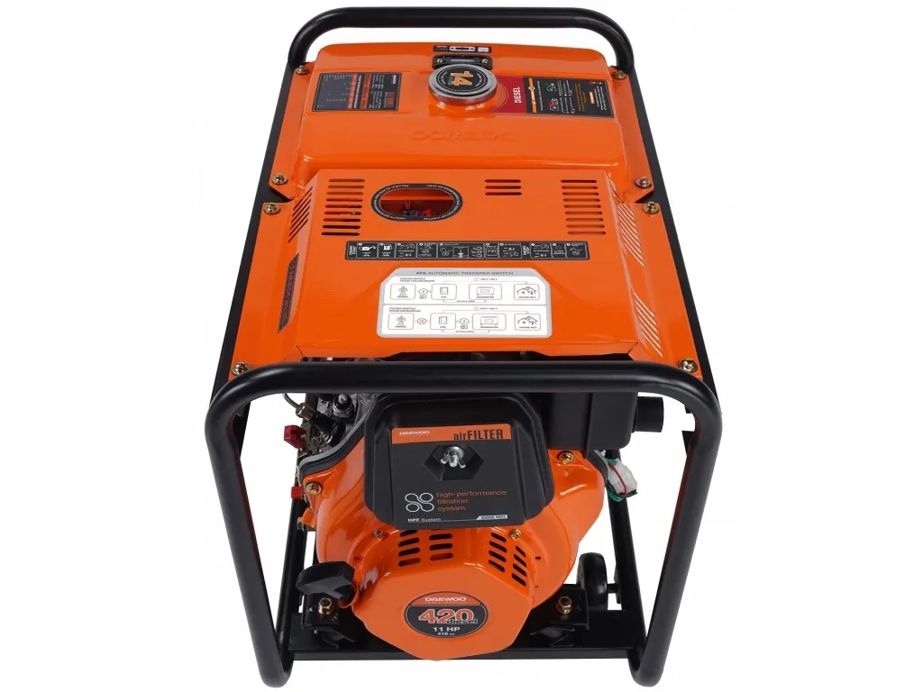Daewoo DDAE 6000XE-3, 4500 W, 380 V, 13,5 L, Diesel, Manuel/Elektronisk, 50 Hz