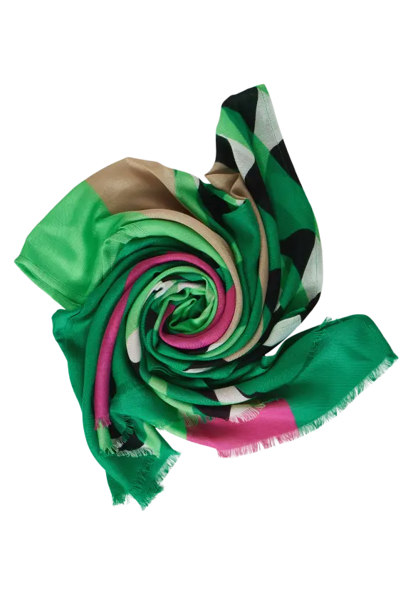 Print Longschal - fresh spring green
