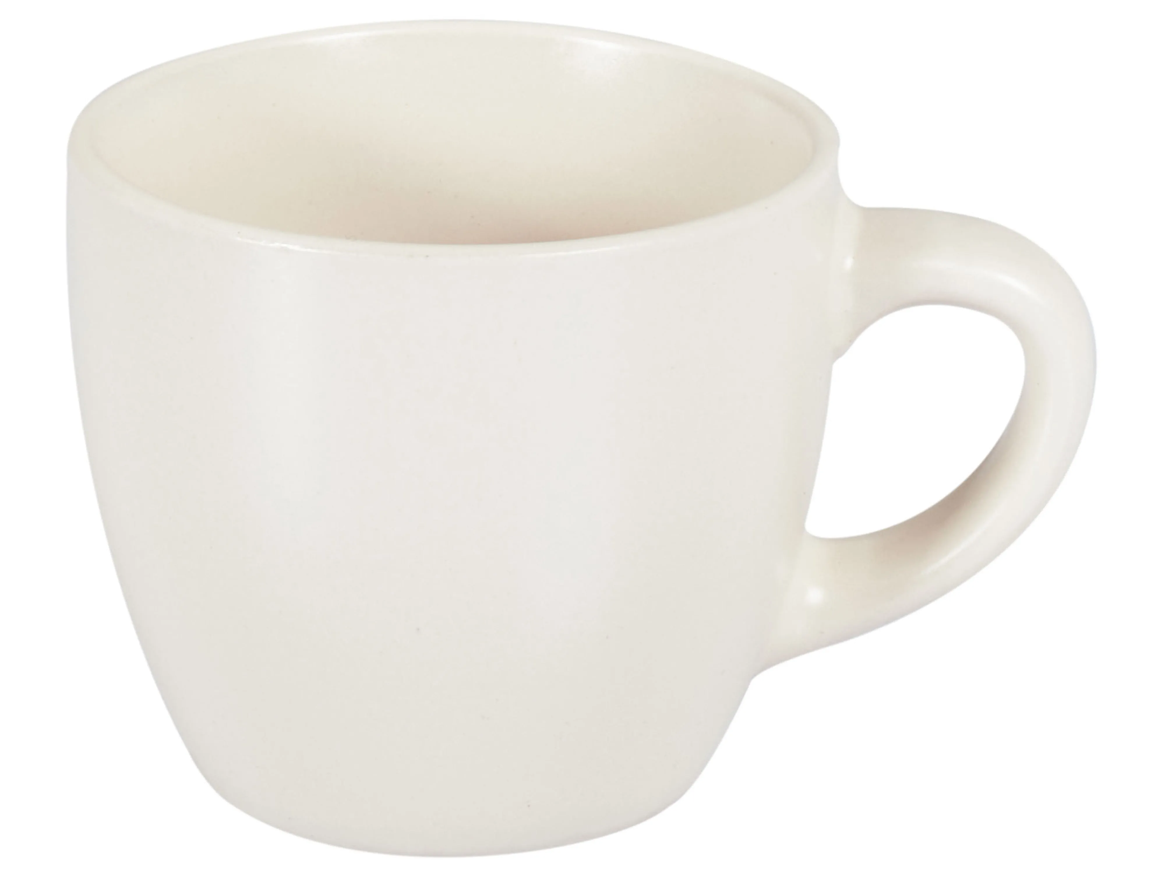 Set van 4 kopjes met schotels CARAWAY Steengoed Gebroken wit