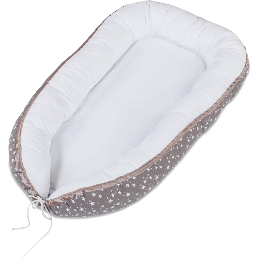 babybay® Kuschelnest taupe Sterne weiß
