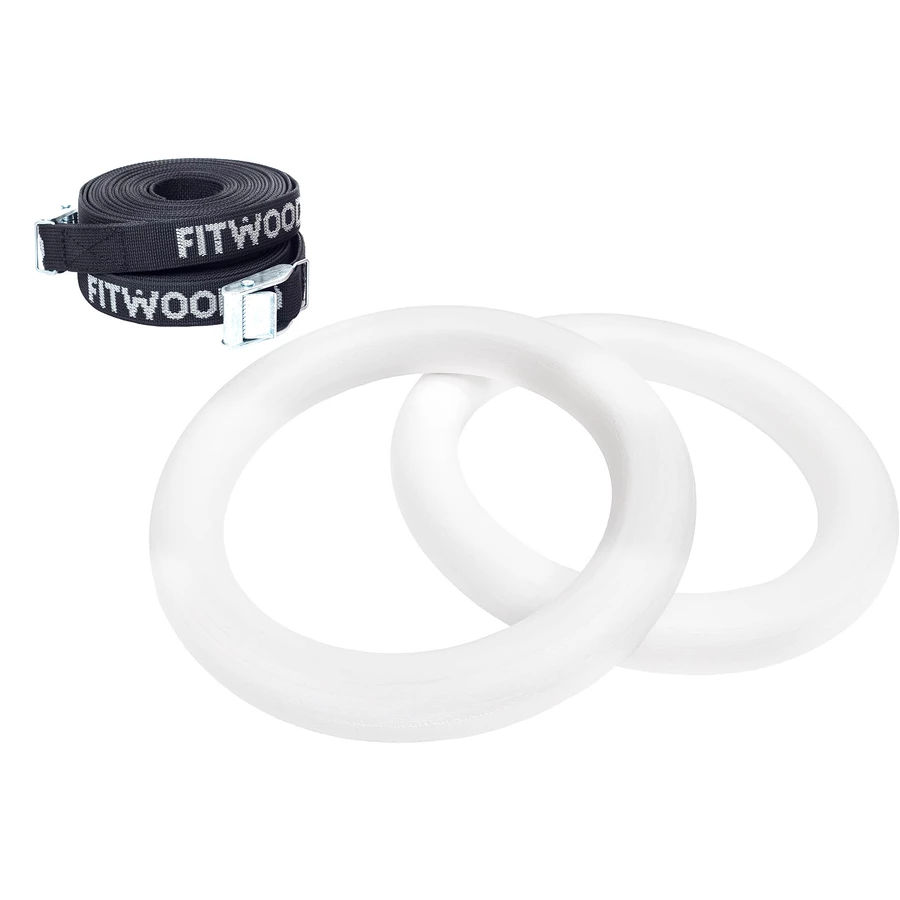 Fitwood ULPU MINI Turnringe, weiß - schwarze Riemen