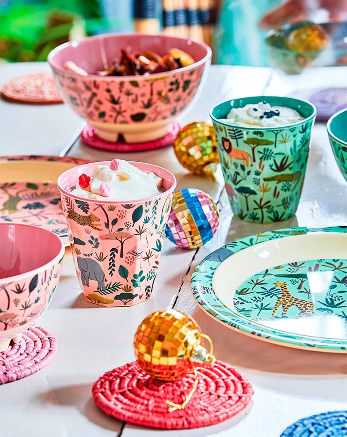 Melamin-Becher JUNGLE ANIMALS MEDIUM in rosa