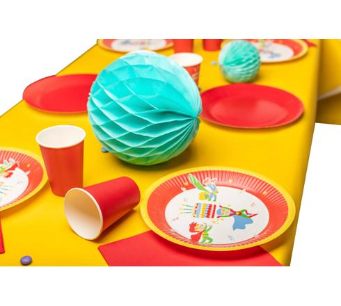 (20er Set) Ø23cm Pappteller Einweg Papier Teller Party Geschirr Tisch Deko (79215I) - Rot