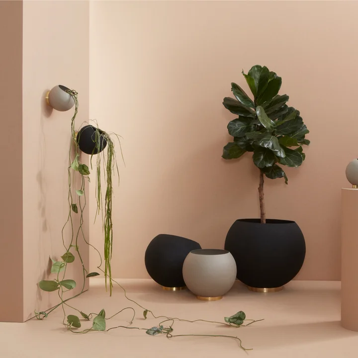 AYTM - Globe Wand-Blumentopf, Ø 17 cm, schwarz