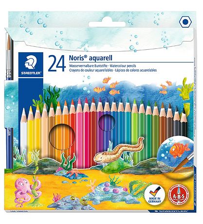 Staedtler Buntstifte - Noris Aquarell - 24 st. m. Pinsel