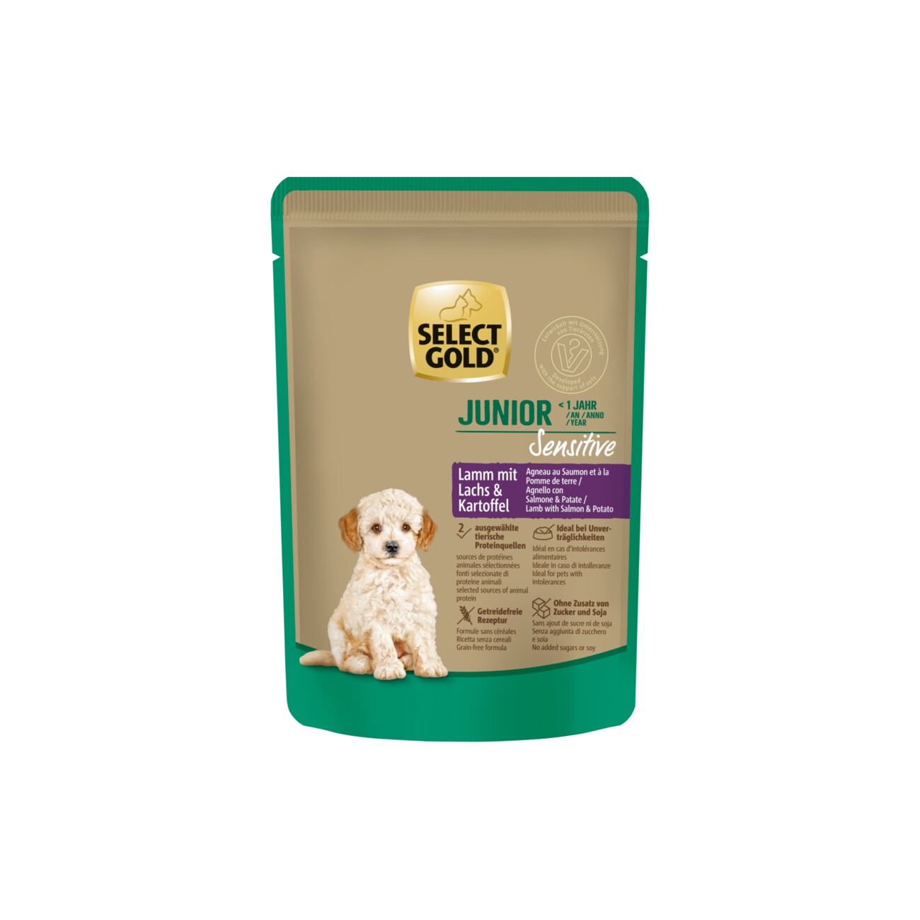 SELECT GOLD Nassfutter Hund Sensitive Junior 12x100 g