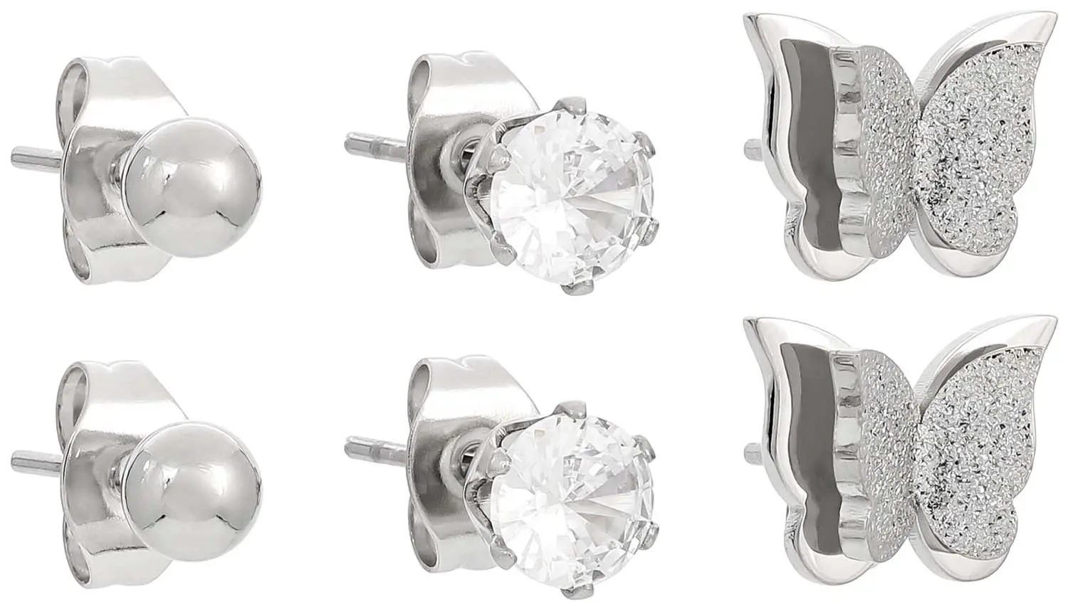 Ohrstecker-Set - Steel Shine