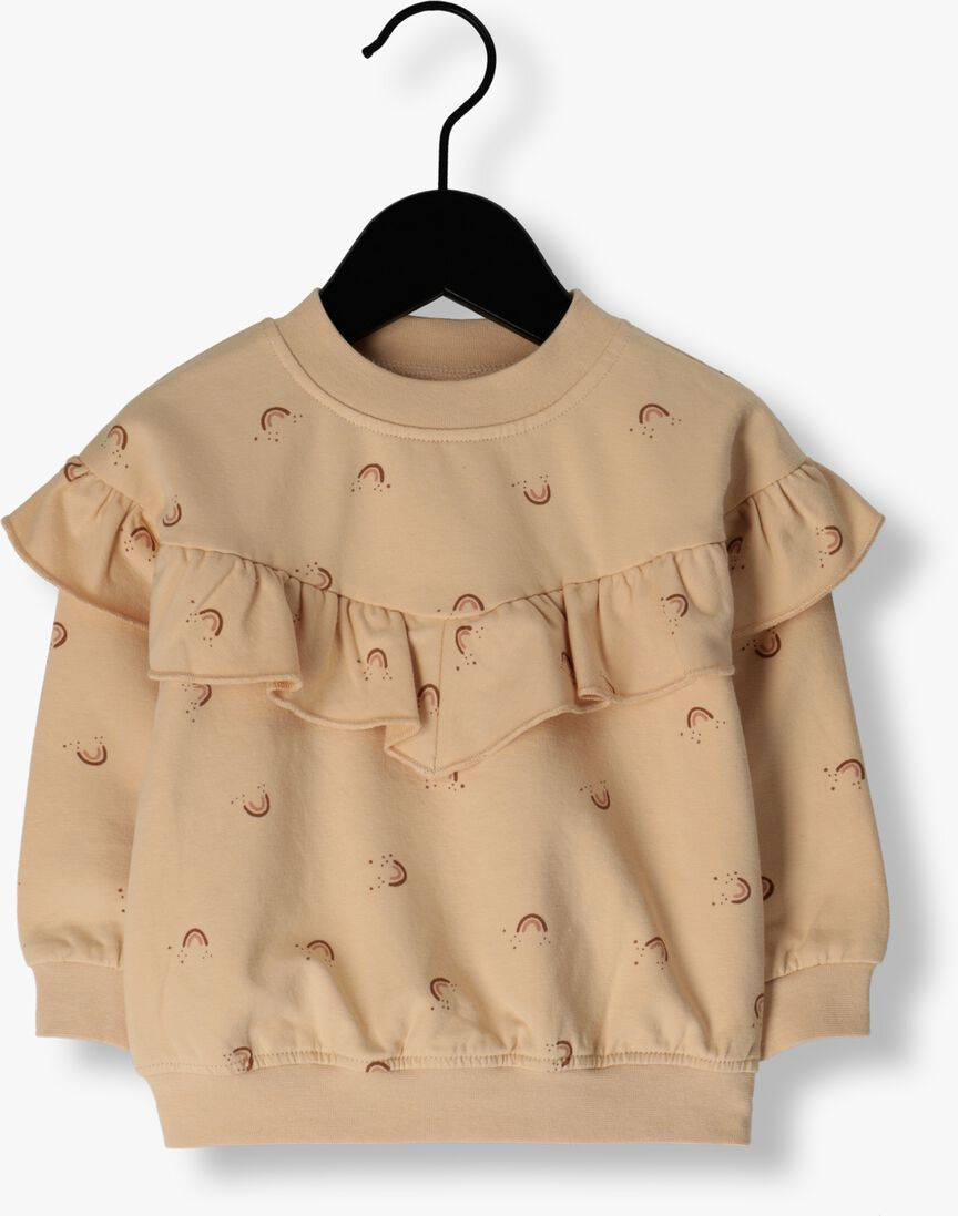 QUINCY MAE beige quincy mae trui ruffle fleese sweatshirt