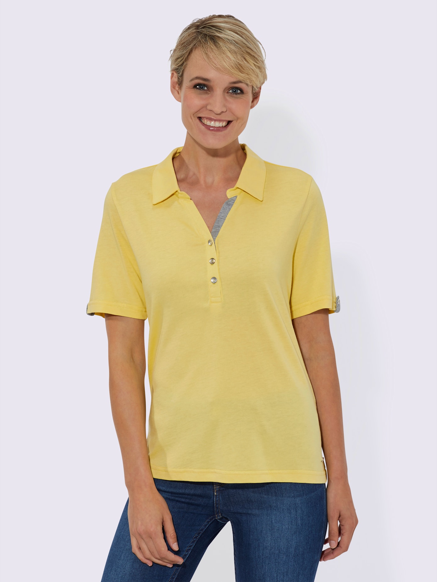 Polo sportif en mélange de matières confortable