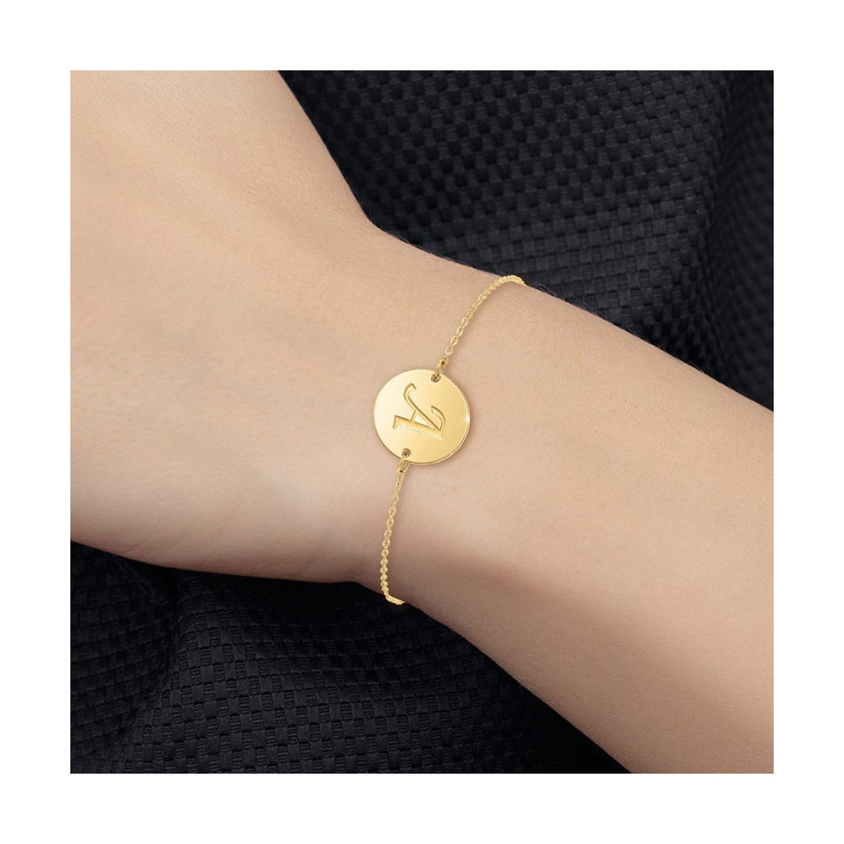 Bracelet lettre A en acier inoxydable par SC Bohème