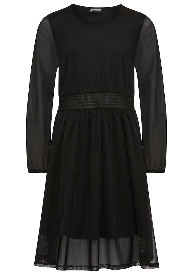Bruno Banani Jerseykleid »Meshkleid mit transparenten Ärmeln für festliche Anlässe« Für TEENS. Shirtkleid mit Chiffon
