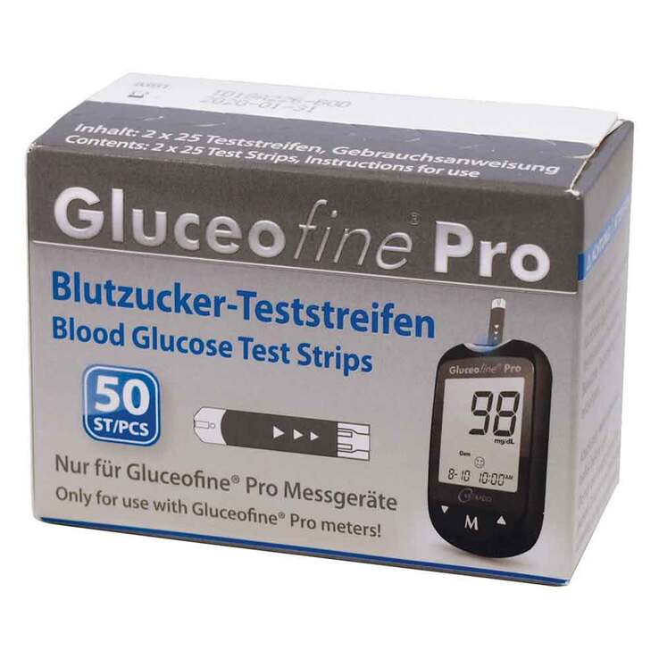 Gluceofine® Pro Blutzucker-Teststreifen, 50 St