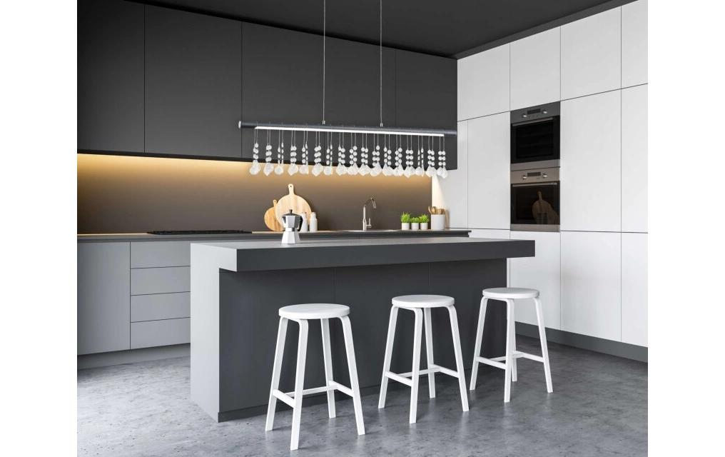 Pendelleuchte LED «Nobilis» - Dunkelgrau<br>Dimmbare Hängeleuchte aus Eisen, Kristall, Aluminium und Kunststoff