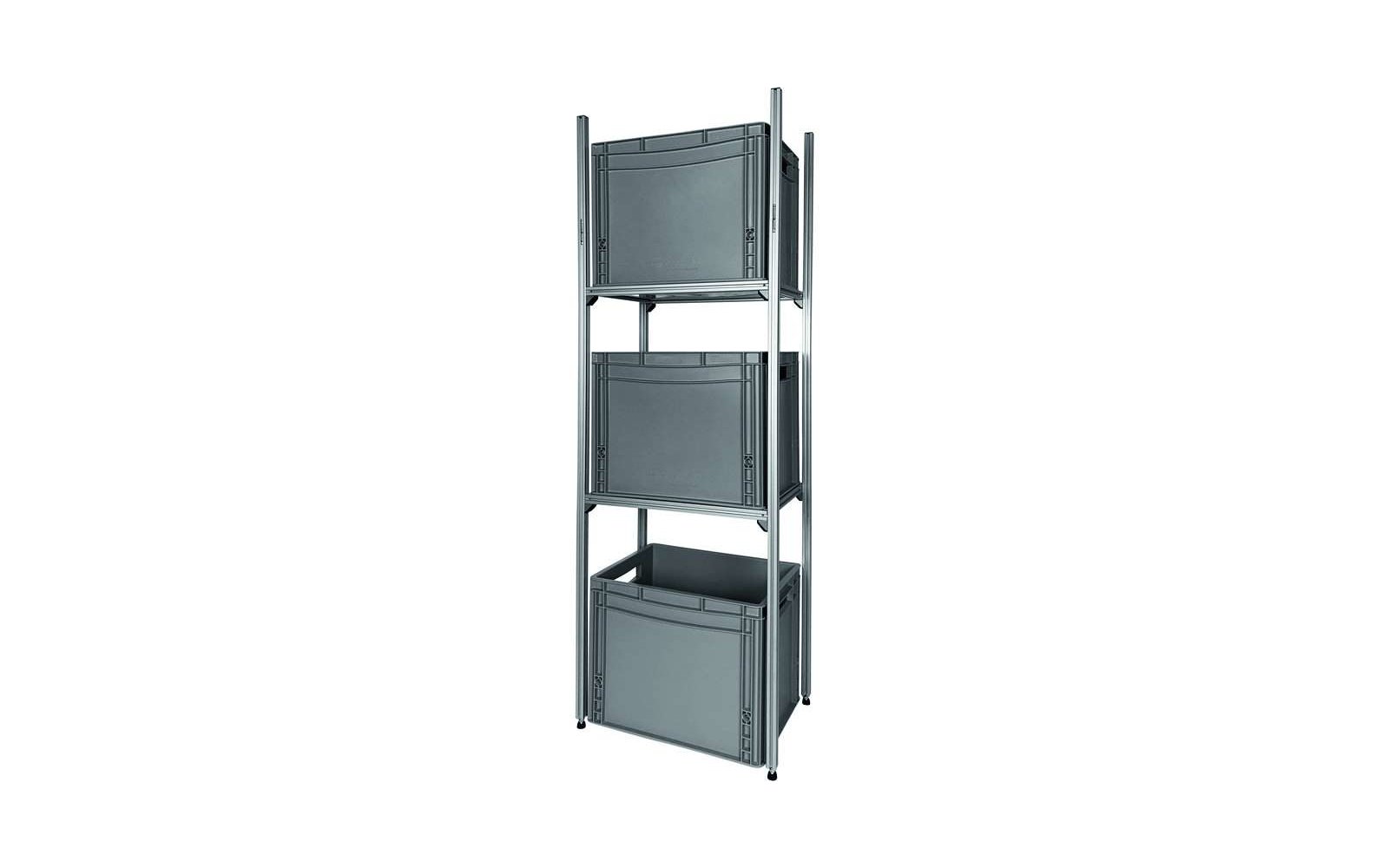 SYS-RACK  Aluminium Regal-System 43-L-RR-1 Längs für Heckgarage 45 x 31 x 130 cm
