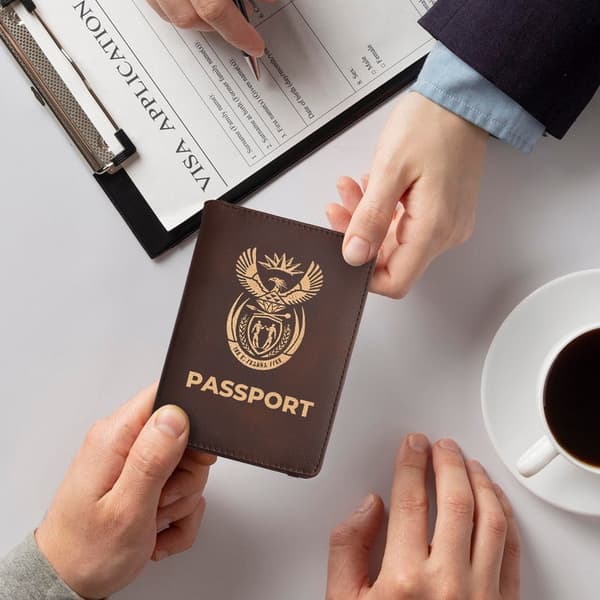 xTool PU Patch Passport Holder - Brown to Silver