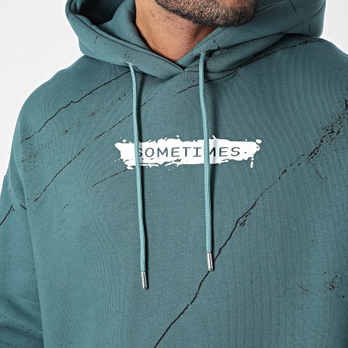 Sweat Capuche 22-K083 Vert Foncé