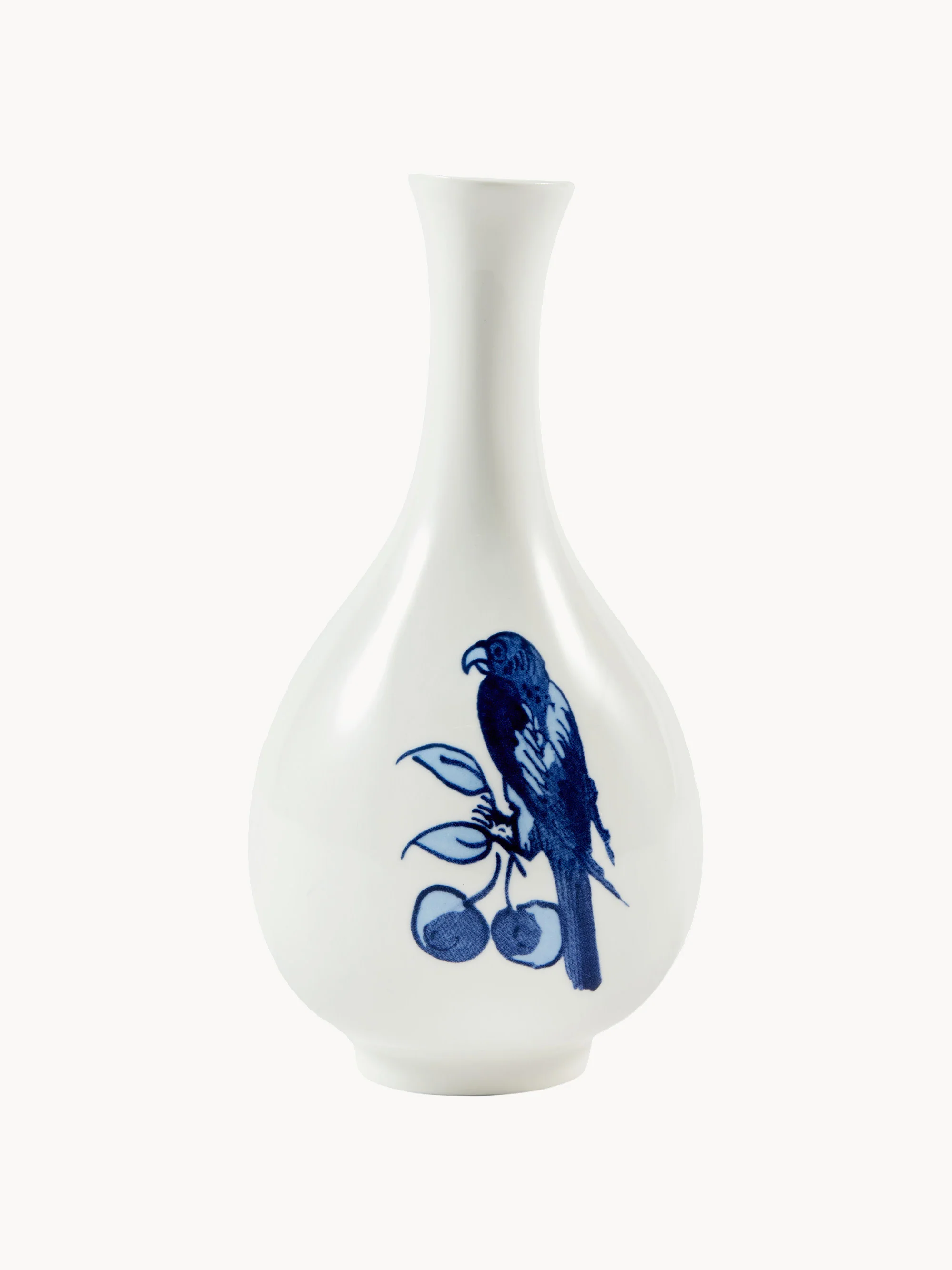 Porseleinen vaas Small Bird, H 17 cm