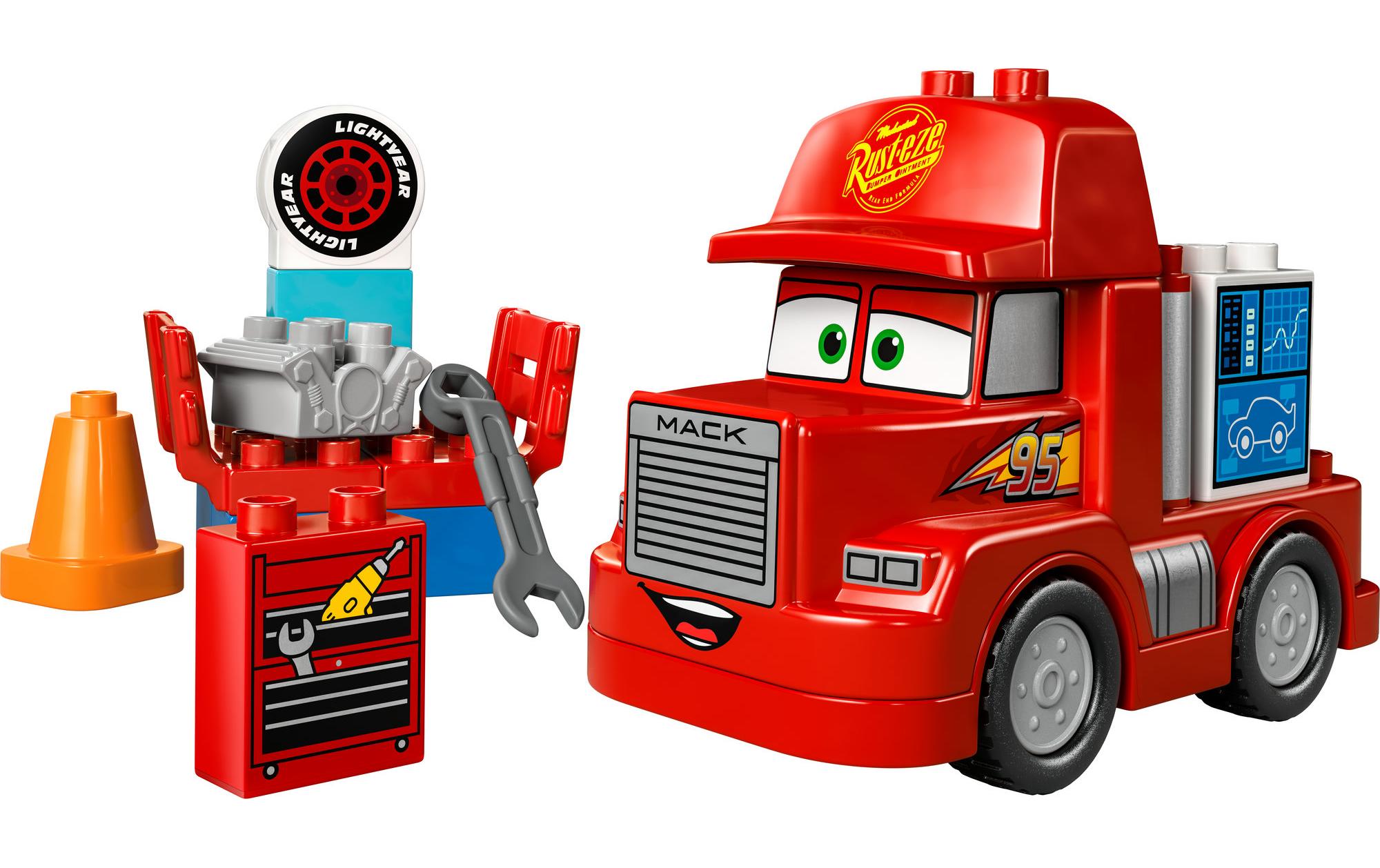 DUPLO® Mack beim Rennen 10417Bau- und Spielset mit rotem Abschleppwagen