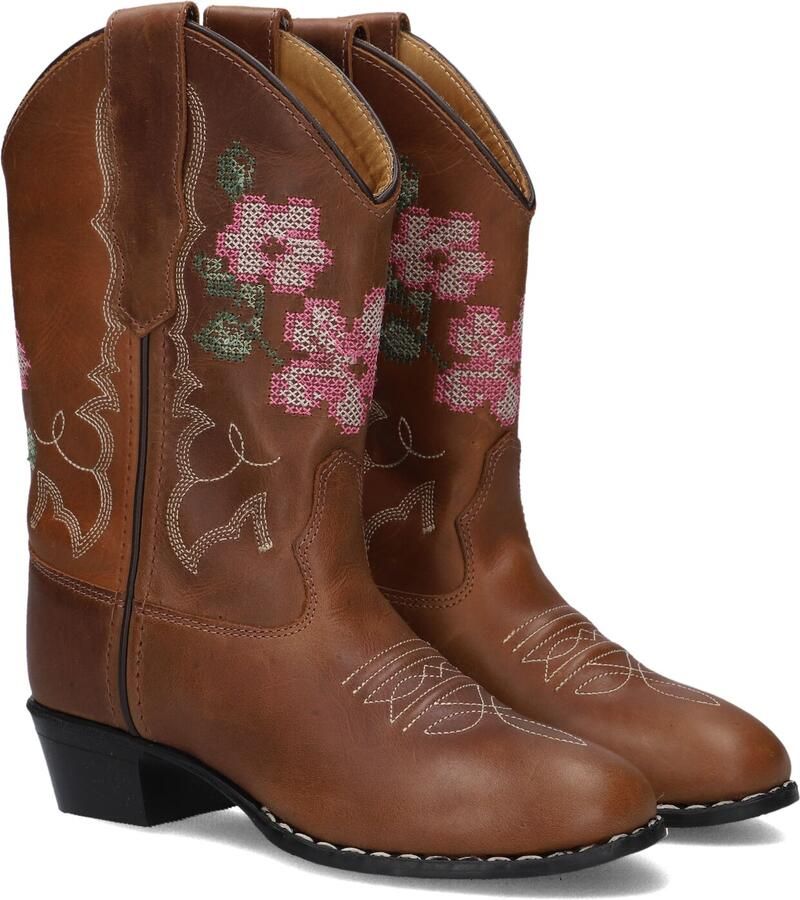 Bootstock Limited Cowboy Boot High Laarzen Leer Meisjes Bruin
