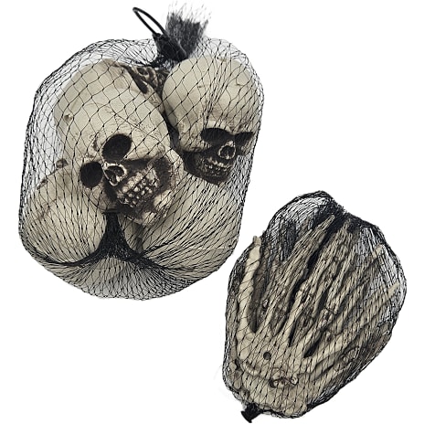 Halloween små skeletdele hvid 5-pak - flere varianter - assorteret
