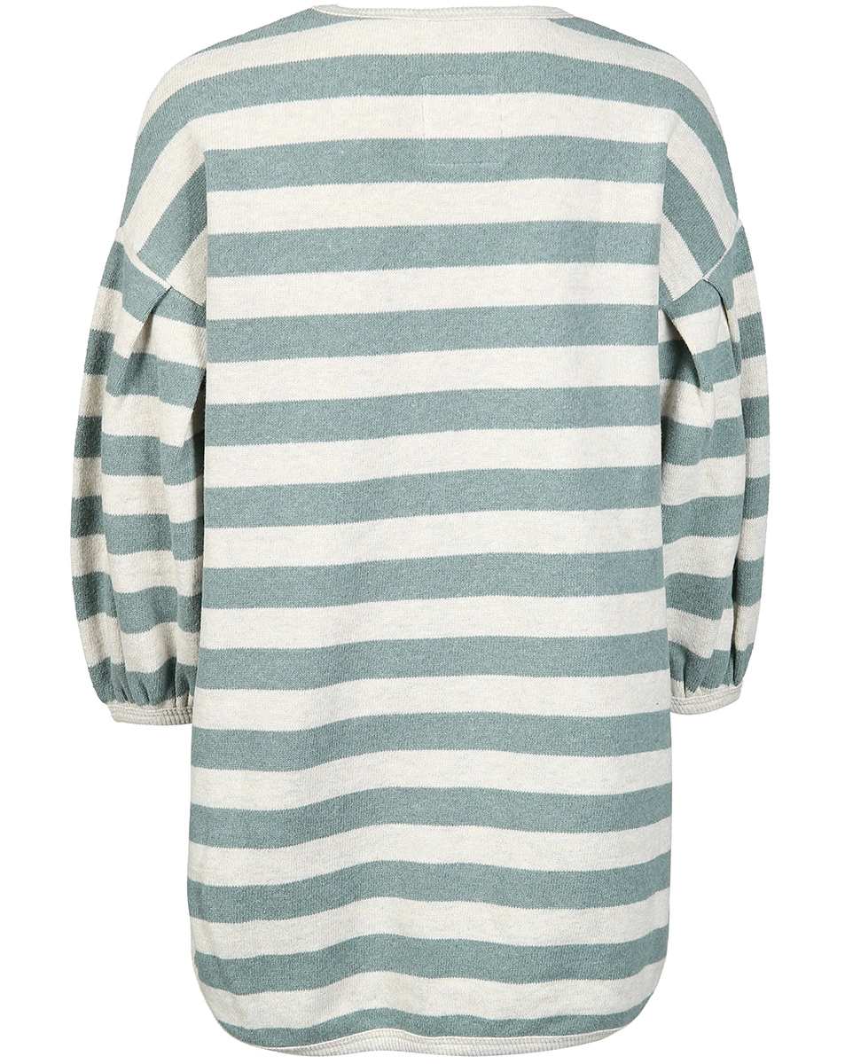 Jersey-Langarmkleid MINHO STRIPED in grün/beige