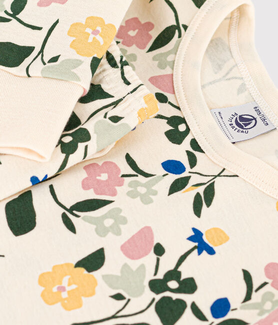 Pyjama imprimé en coton motif fleurs enfant