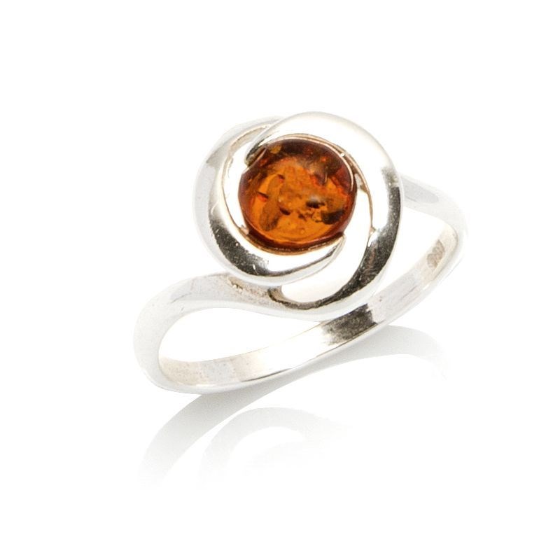 Bague argent 925 Ambre veritable de la mer Baltique