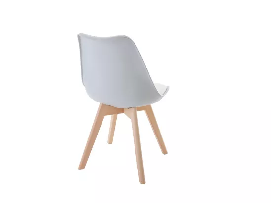 Lot de 2 chaises JODY - Polypropylène et Hêtre - Gris clair