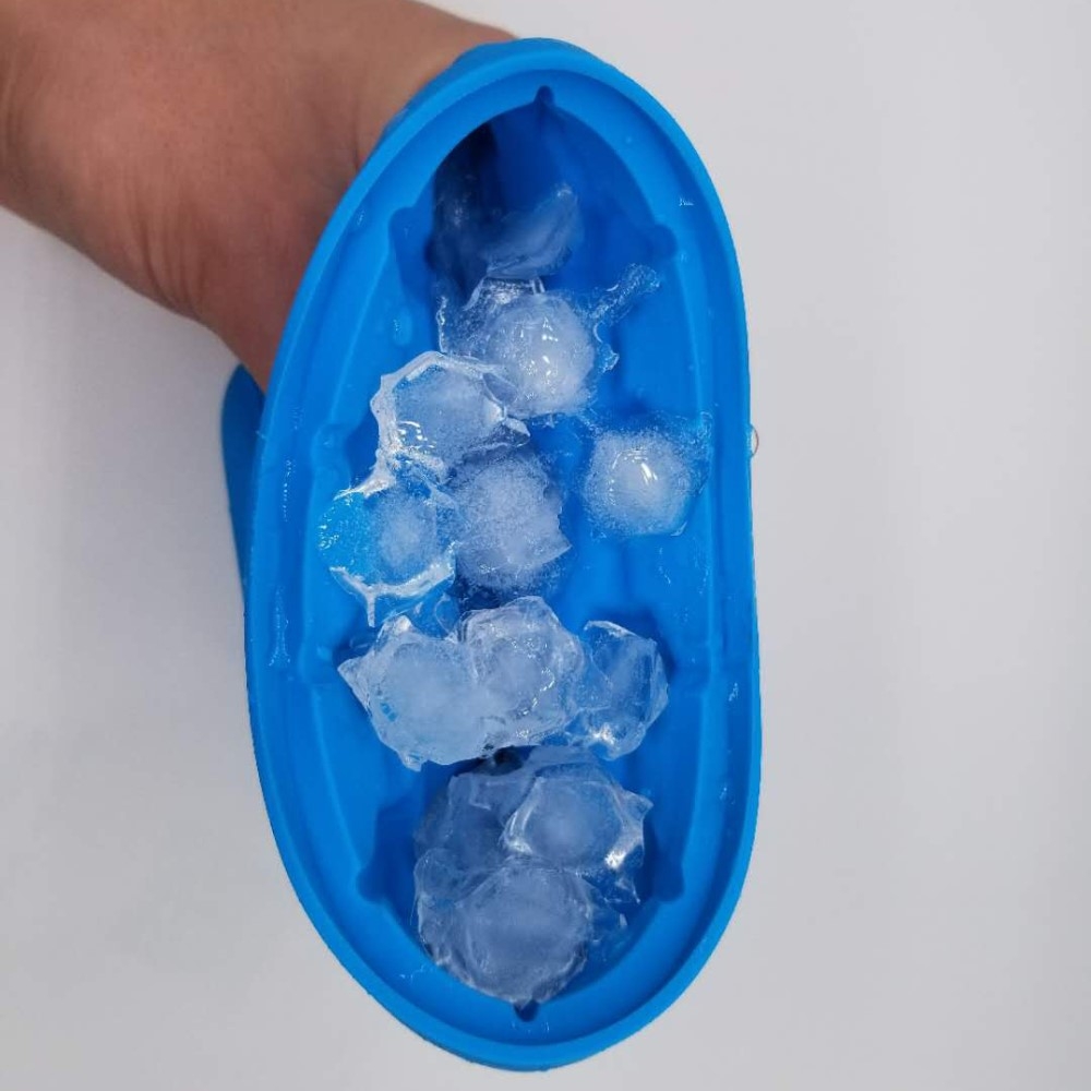 2in1 Silikon Eiswürfel Form Ice Cube Maker Eisbehälter mit Deckel - Blau